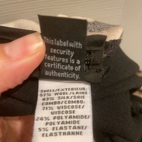 Diane Von Furstenberg Black and Cream Pencil Wool and Silk Skirt size 8.  EUC - Picture 7 of 10